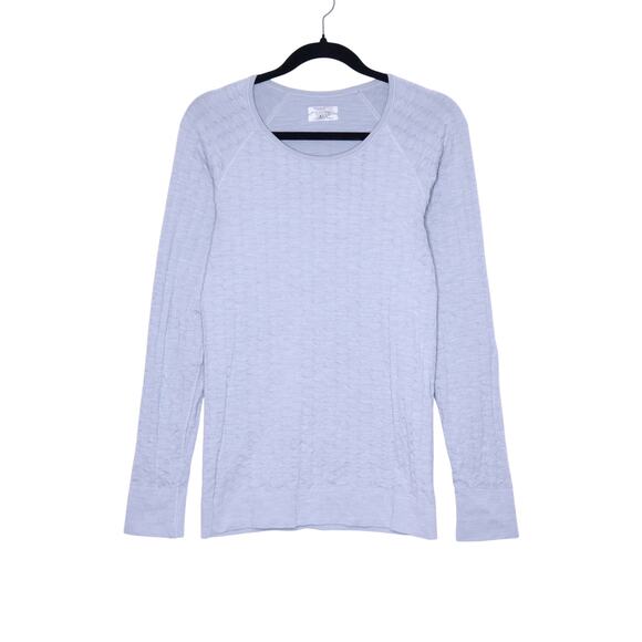 ATHLETA Epitomize Top Light Grey Heather Long Sleeves Textured Active Women's L - Picture 1 of 12